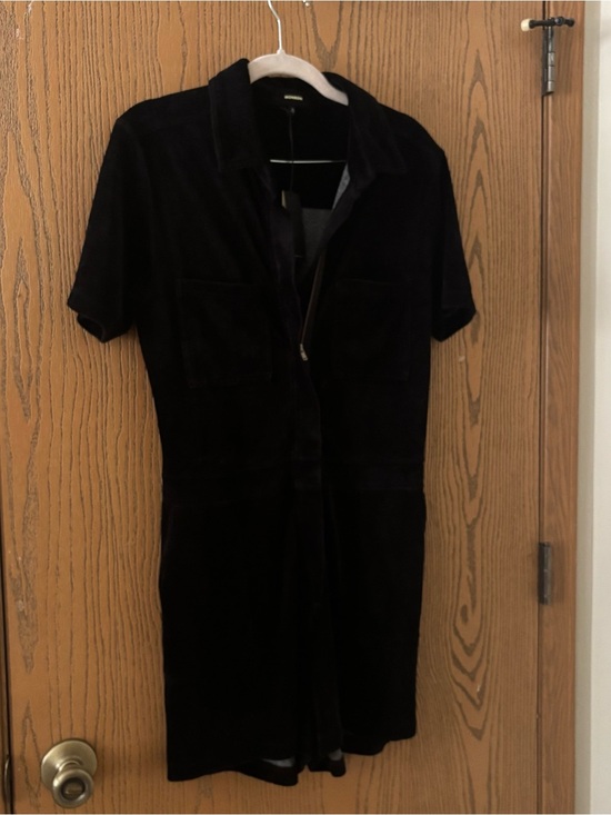 Monrow Pants - Monrow Terry Cloth Romper size Large Black NWT